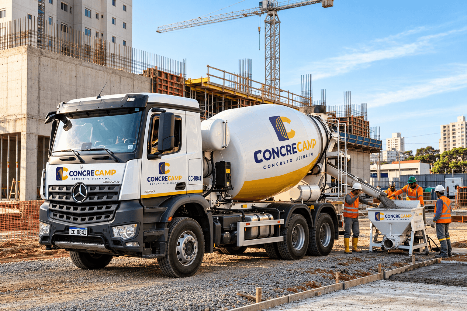 Concreto usinado Concrecamp no canteiro de obras